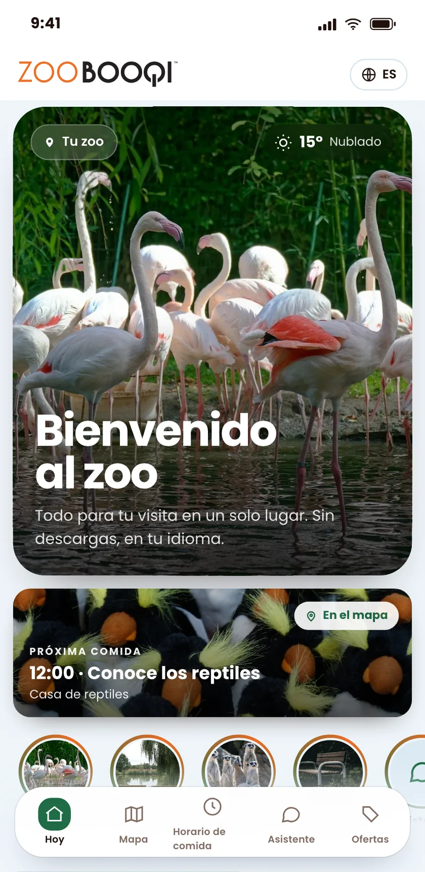 ZooBooqi con la guía digital en un teléfono
