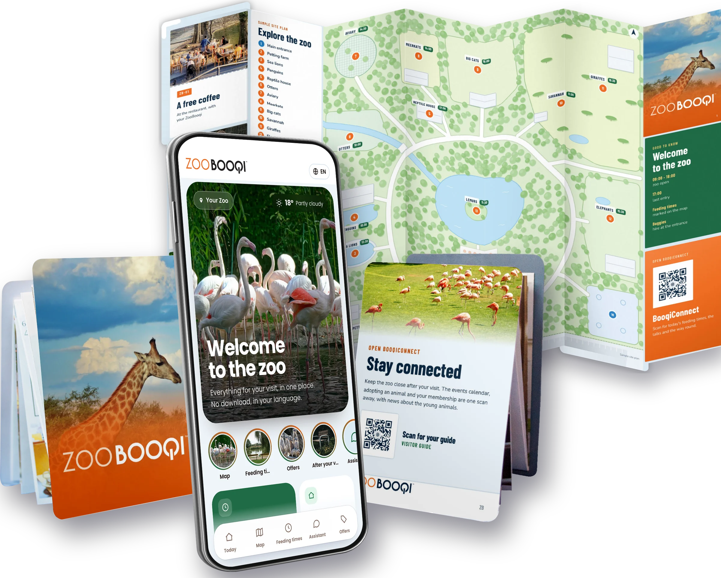 A ZooBooqi in the hand, with BooqiConnect on a phone